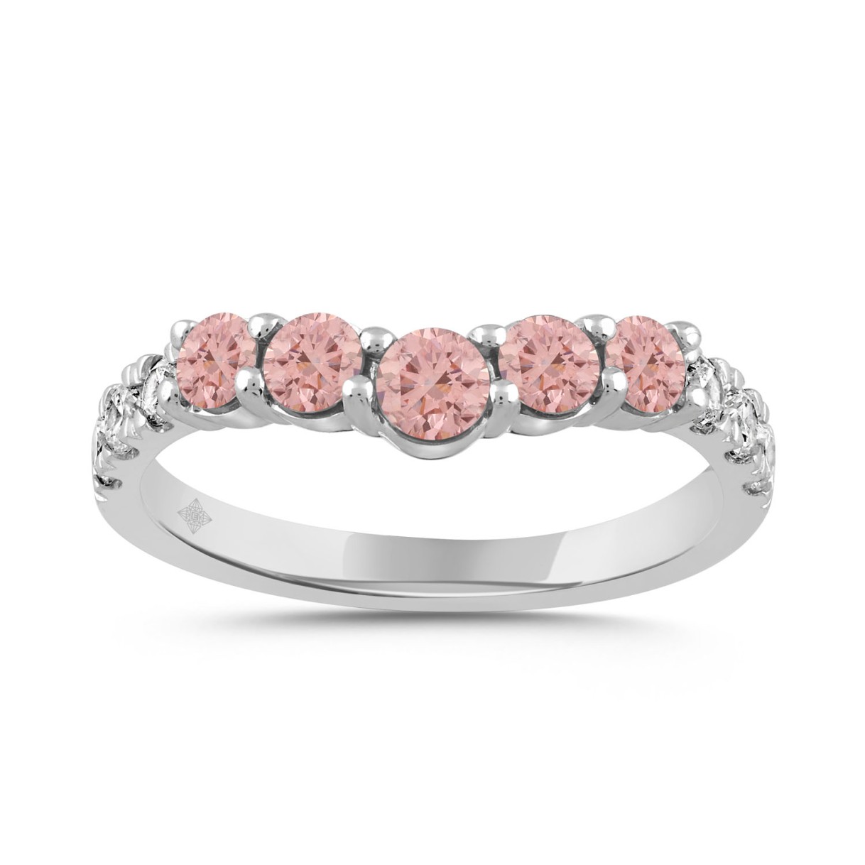 ETERNAL BLUSH COLLECTION LADIES BAND 1CT PINK ROUND DIAMOND 14K WHITE GOLD 1 ETERNAL BLUSH COLLECTION LADIES BAND 1CT PINK ROUND DIAMOND 14K WHITE GOLD - Image 1