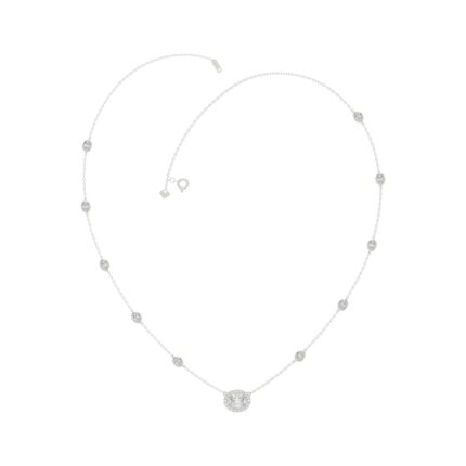 14K WHITE GOLD 2 1/4CT ROUND/OVAL DIAMOND LADIES NECKLACE