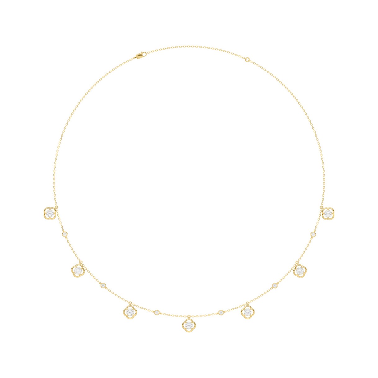 14K YELLOW GOLD 1 1/2CT ROUND DIAMOND LADIES NECKLACE 1 14K YELLOW GOLD 1 1/2CT ROUND DIAMOND LADIES NECKLACE - Image 1