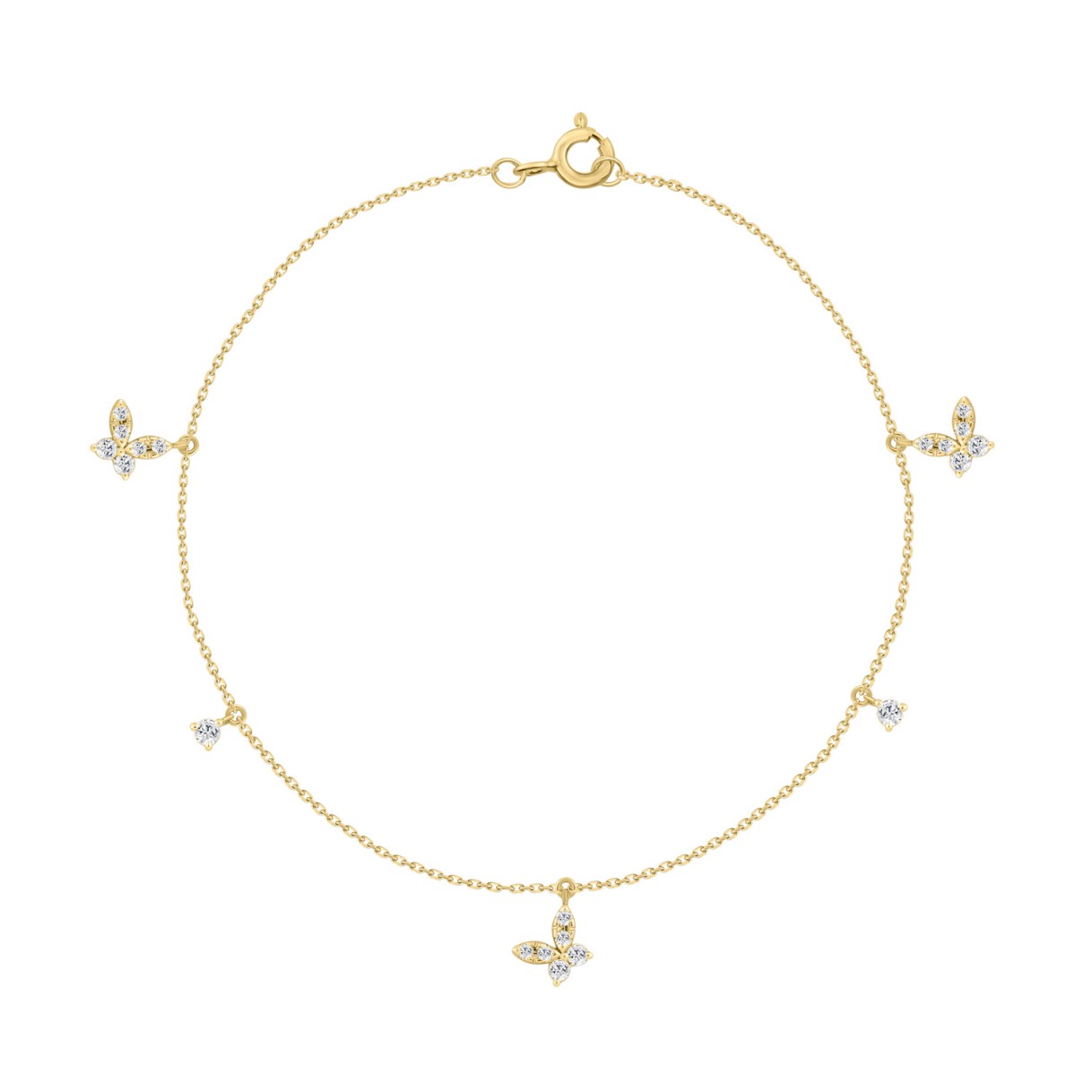 10K Yellow Gold Diamond Butterfly Bracelet For Ladies 1/3Ct Round Diamond Bracelet 1 10K Yellow Gold Diamond Butterfly Bracelet For Ladies 1/3Ct Round Diamond Bracelet - Image 1