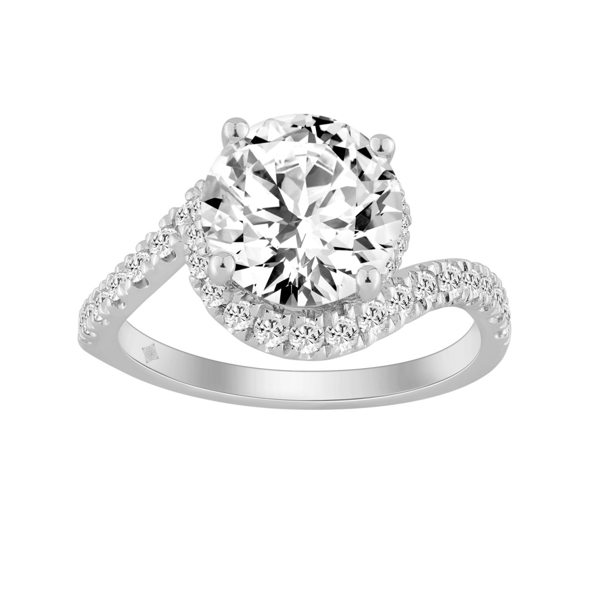 14K White Gold Round Cut Diamond Bridal Ring 3 1/2Ct Wedding Engagement Ladies Ring 3Ct Round Center Stone (Color F-G -Clarity Vs1/Vs2) 1 14K White Gold Round Cut Diamond Bridal Ring 3 1/2Ct Wedding Engagement Ladies Ring 3Ct Round Center Stone (Color F-G -Clarity Vs1/Vs2) - Image 1