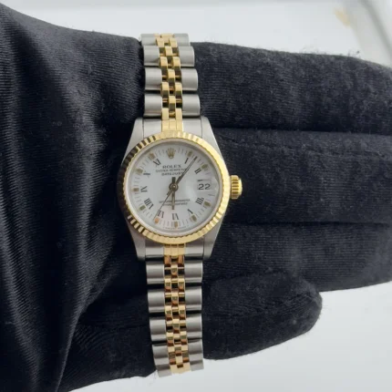 Rolex Datejust White Roman Dial on Jubilee Ref 69173 with Papers 1986