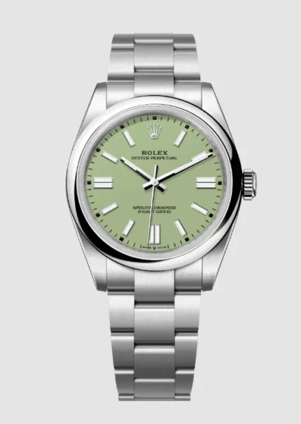 Rolex Oyster Perpetual Pistachio Dial on Oyster Bracelet Ref 134300 with New Style Card (green) 2025