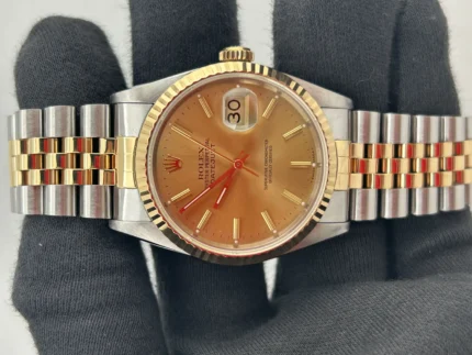 Rolex Datejust Champagne Stick Dial on D-Link Jubilee Ref 16233 with Papers 1996