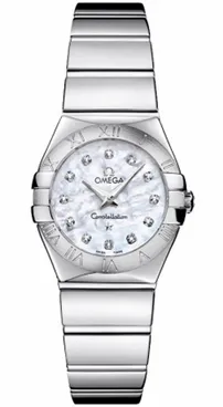 Omega Constellation White MOP Diamond Dial on Ref 123.10.24.60.55.002 with Card 2019