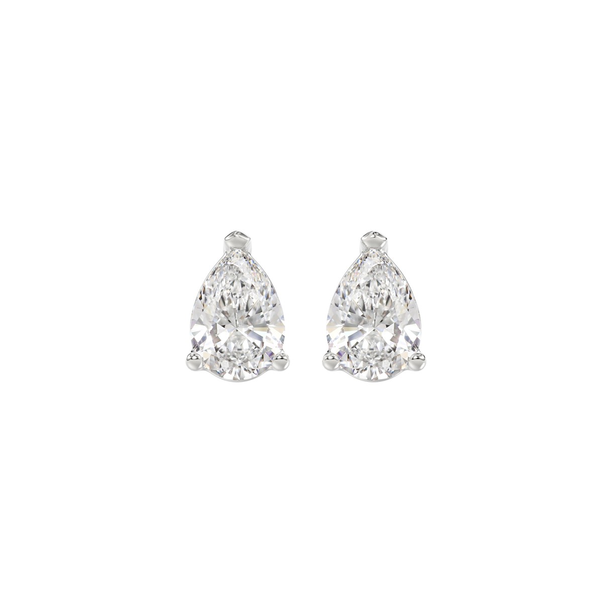 LADIES SOLITAIRE EARRINGS 1 1/2CT PEAR DIAMOND 14K WHITE GOLD 1 LADIES SOLITAIRE EARRINGS 1 1/2CT PEAR DIAMOND 14K WHITE GOLD - Image 1