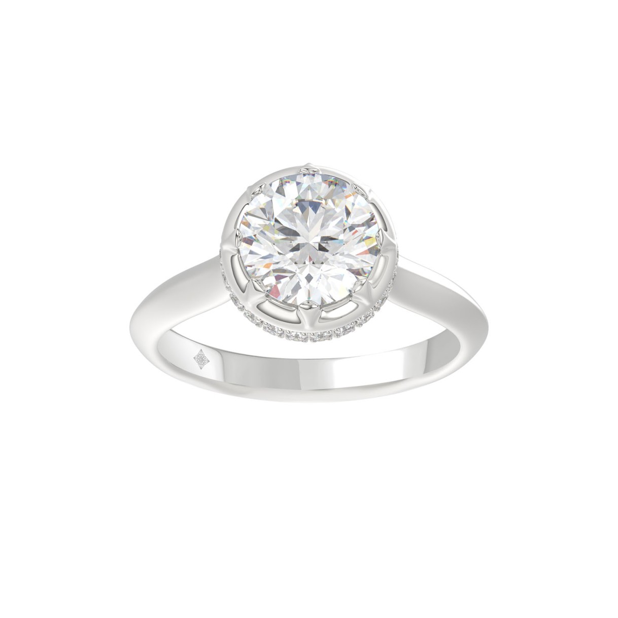 14K WHITE GOLD 2 1/2CT ROUND DIAMOND LADIES RING (CENTER STONE ROUND DIAMOND 2CT) 1 14K WHITE GOLD 2 1/2CT ROUND DIAMOND LADIES RING (CENTER STONE ROUND DIAMOND 2CT) - Image 1