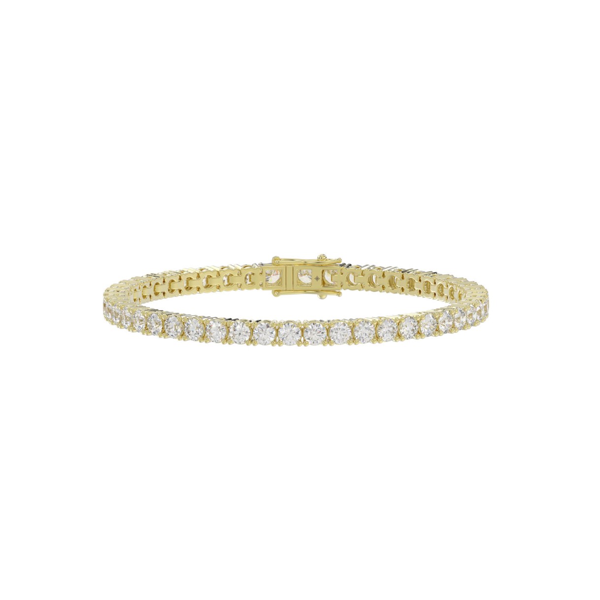 LADIES BRACELET 9CT ROUND DIAMOND 14K YELLOW GOLD 1 LADIES BRACELET 9CT ROUND DIAMOND 14K YELLOW GOLD - Image 1