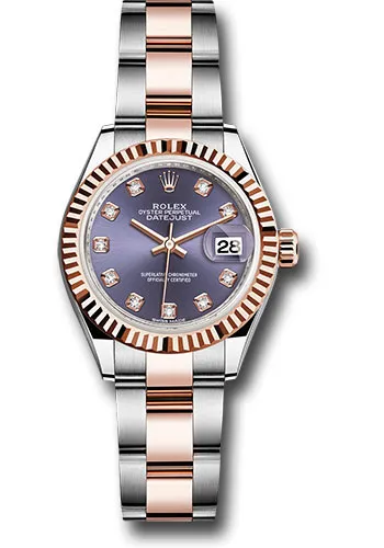 Rolex Datejust Lady Aubergine Diamond Dial on Oyster Ref 279171 with New Style Card (green) 2026