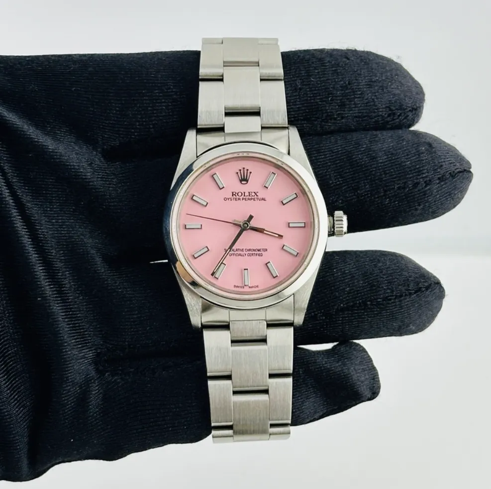 Rolex Air-King AM Pink Stick Dial on Oyster Ref 14000 1 Rolex Air-King AM Pink Stick Dial on Oyster Ref 14000 - Image 1