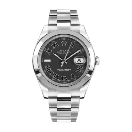 Rolex Datejust Black Roman Dial on Oyster Bracelet Ref 116300 with New Style Card (White) 2017