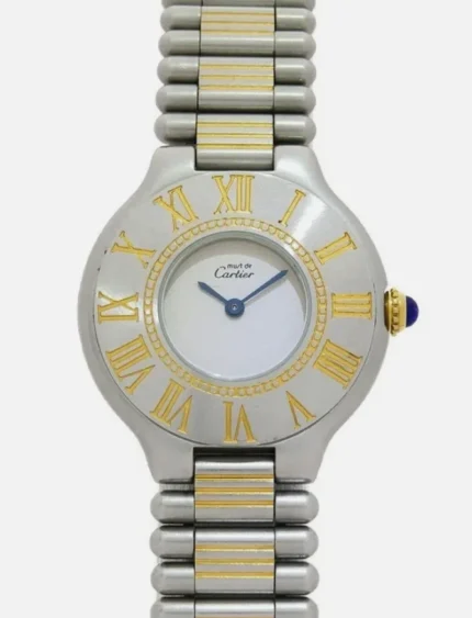 Cartier 21 Must de Cartier White Dial on 2-Tone Bracelet Ref 1340