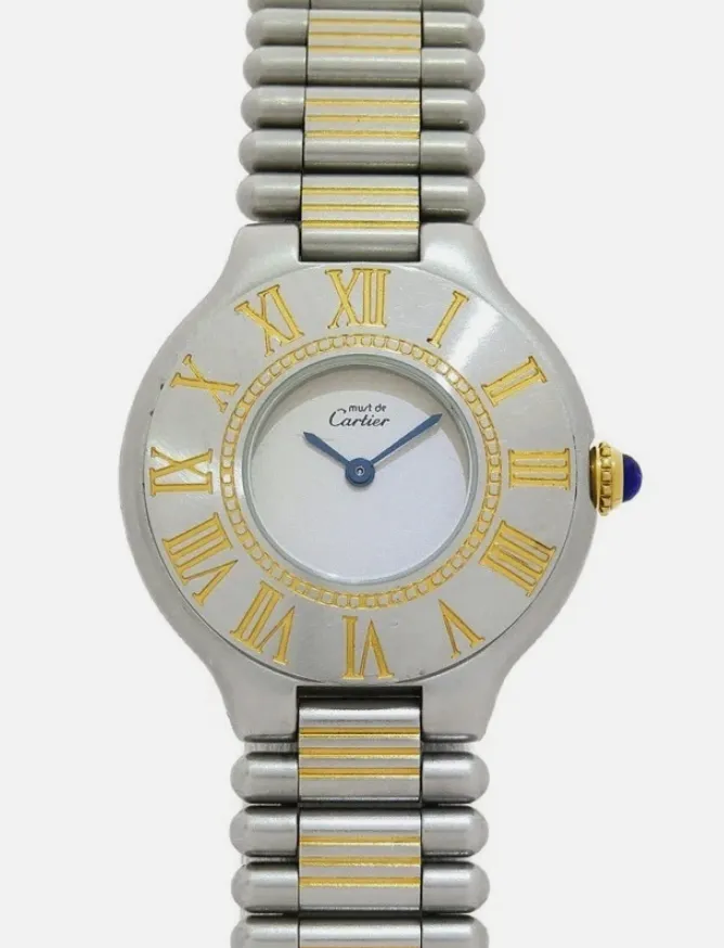 Cartier 21 Must de Cartier White Dial on 2-Tone Bracelet Ref 1340 1 Cartier 21 Must de Cartier White Dial on 2-Tone Bracelet Ref 1340 - Image 1