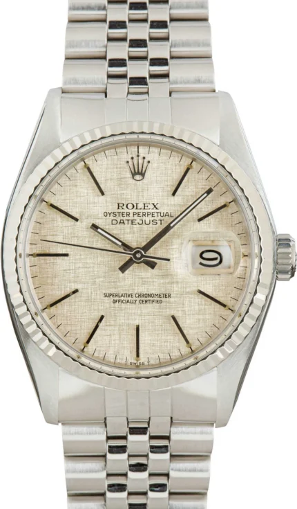 Rolex Datejust Silver Linen Dial on Jubilee Ref 16014