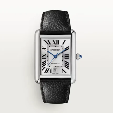 Cartier Tank Must Large Silver Roman Dial on Leather Strap Ref 4323/WSTA0136