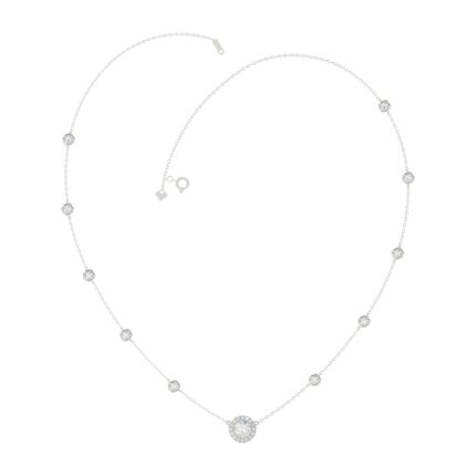 14K WHITE GOLD 2 1/4CT ROUND DIAMOND LADIES NECKLACE