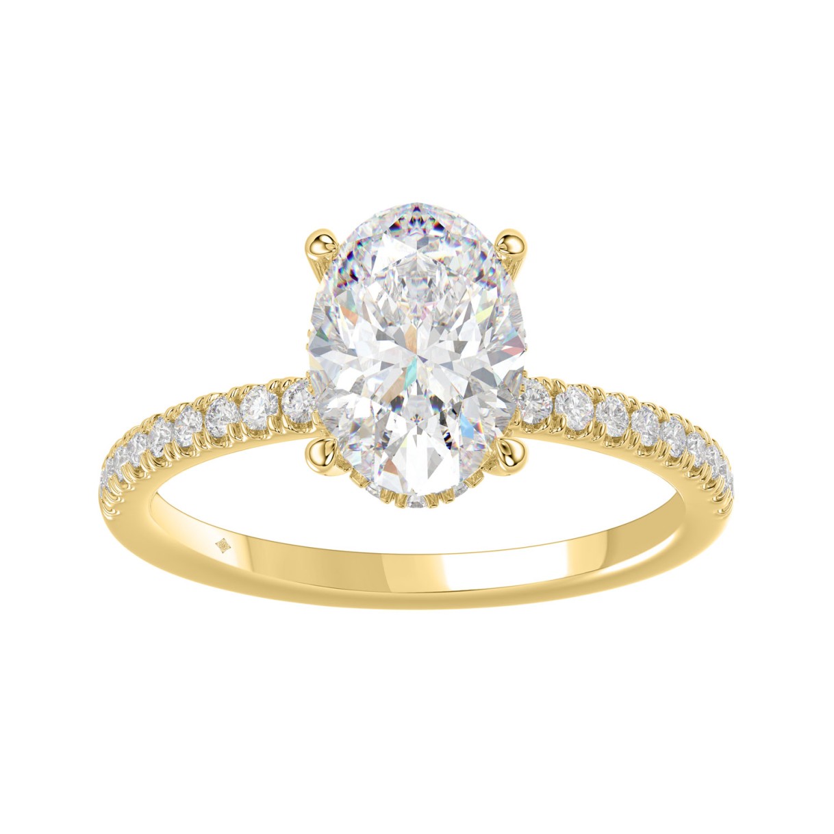 14K YELLOW GOLD 2 1/5CT ROUND/OVAL DIAMOND LADIES RING (CENTER STONE OVAL DIAMOND 2CT) 1 14K YELLOW GOLD 2 1/5CT ROUND/OVAL DIAMOND LADIES RING (CENTER STONE OVAL DIAMOND 2CT) - Image 1