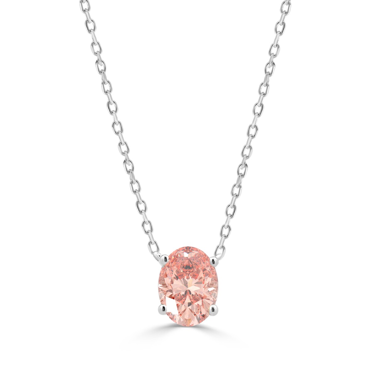 ETERNAL BLUSH COLLECTION 14K WHITE GOLD 1.00CT OVAL PINK DIAMOND LADIES PENDANT 1 ETERNAL BLUSH COLLECTION 14K WHITE GOLD 1.00CT OVAL PINK DIAMOND LADIES PENDANT - Image 1