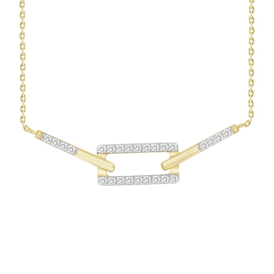 LADIES NECKLACE 0.25CT ROUND DIAMOND 10K YELLOW GOLD 1 LADIES NECKLACE 0.25CT ROUND DIAMOND 10K YELLOW GOLD - Image 1
