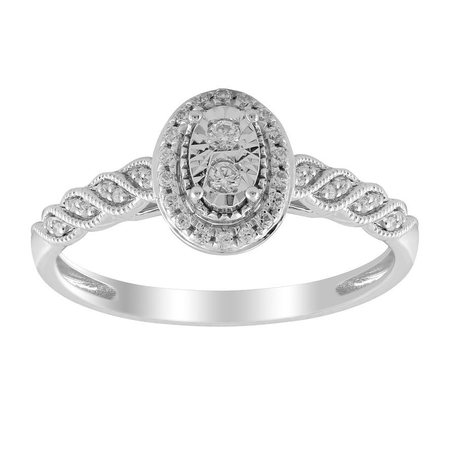 LADIES RING 0.10CT ROUND DIAMOND 10K WHITE GOLD 1 LADIES RING 0.10CT ROUND DIAMOND 10K WHITE GOLD - Image 1