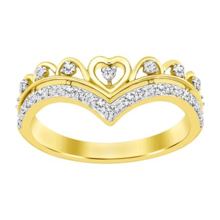 LADIES RING 0.20CT ROUND DIAMOND 10K YELLOW GOLD