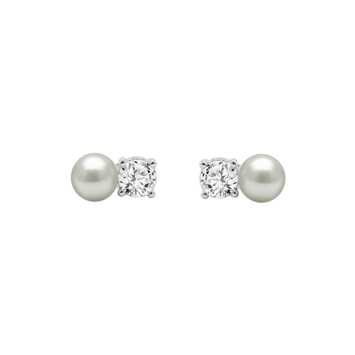 10K WHITE GOLD 1/4CT ROUND DIAMOND PEARL FASHION LADIES EARRINGS CLASSIC FINE JEWELRY FOR HER (COLOR F-G CLARITY VS1/VS2) 1 10K WHITE GOLD 1/4CT ROUND DIAMOND PEARL FASHION LADIES EARRINGS CLASSIC FINE JEWELRY FOR HER (COLOR F-G CLARITY VS1/VS2) - Image 1