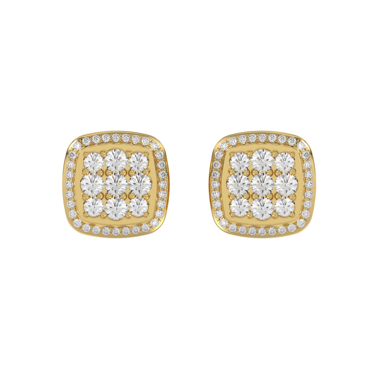 10K YELLOW GOLD 3/4CT ROUND DIAMOND LADIES EARRINGS 1 10K YELLOW GOLD 3/4CT ROUND DIAMOND LADIES EARRINGS - Image 1