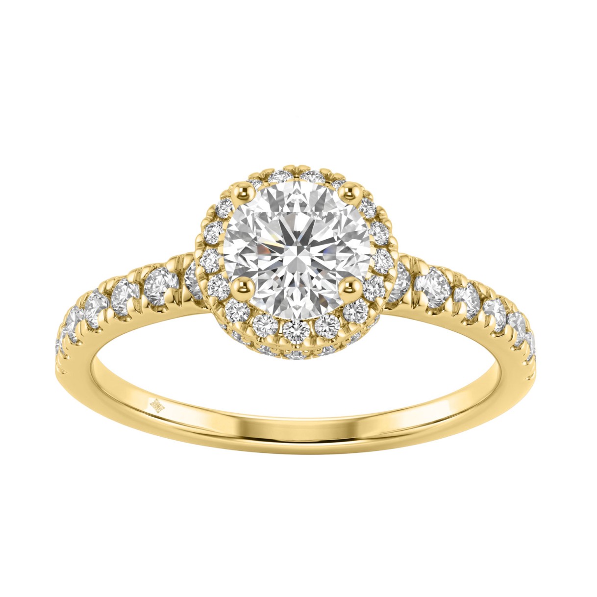 Ladies 14K Yellow Gold Engagement Ring With 1 1/4Ct Round Lab-Grown Diamonds Fine Jewelry 3/4Ct Round Center Stone (Color F-G -Clarity Vs1/Vs2) 1 Ladies 14K Yellow Gold Engagement Ring With 1 1/4Ct Round Lab-Grown Diamonds Fine Jewelry 3/4Ct Round Center Stone (Color F-G -Clarity Vs1/Vs2) - Image 1