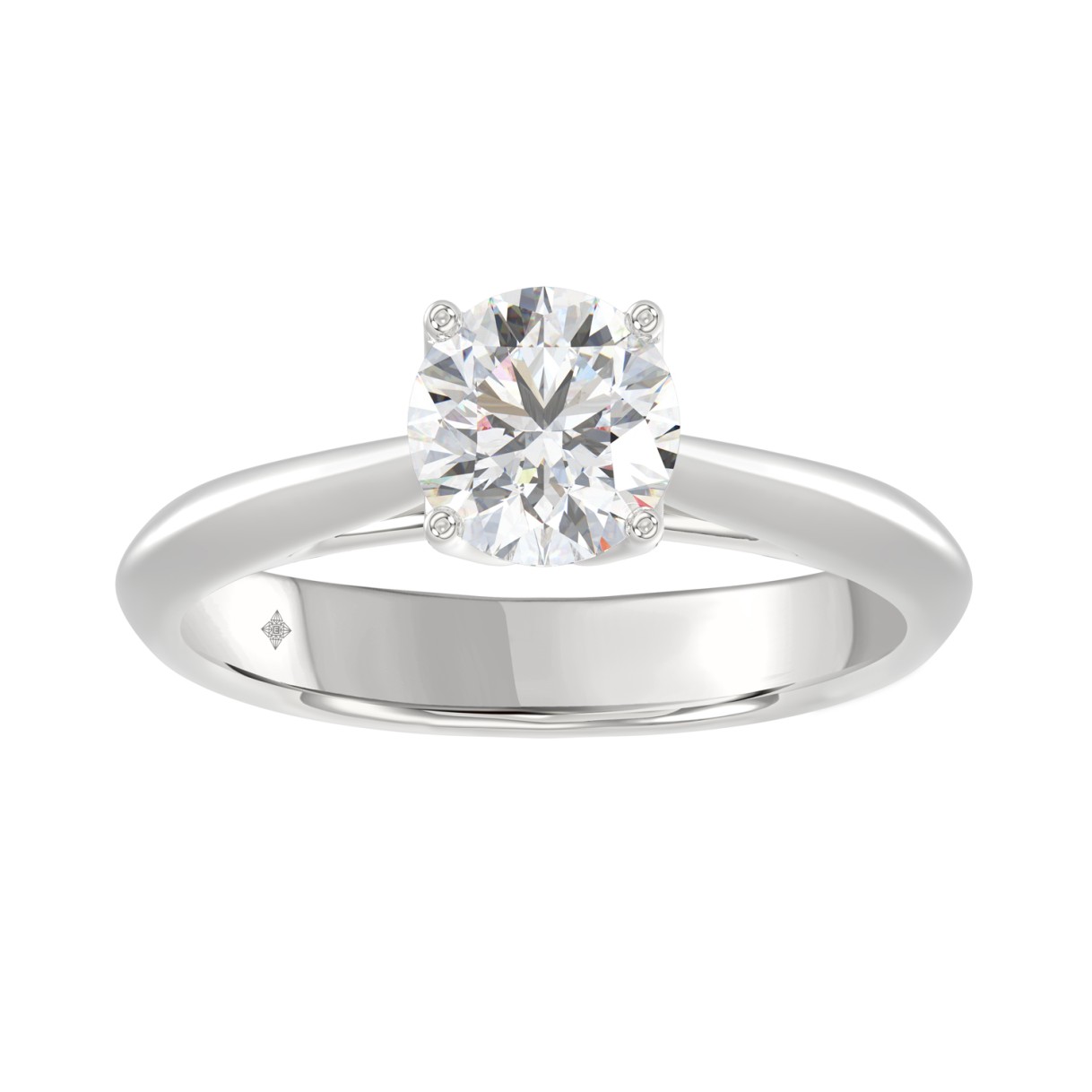 LADIES SOLITAIRE RING 1CT ROUND DIAMOND 14K WHITE GOLD 1 LADIES SOLITAIRE RING 1CT ROUND DIAMOND 14K WHITE GOLD - Image 1