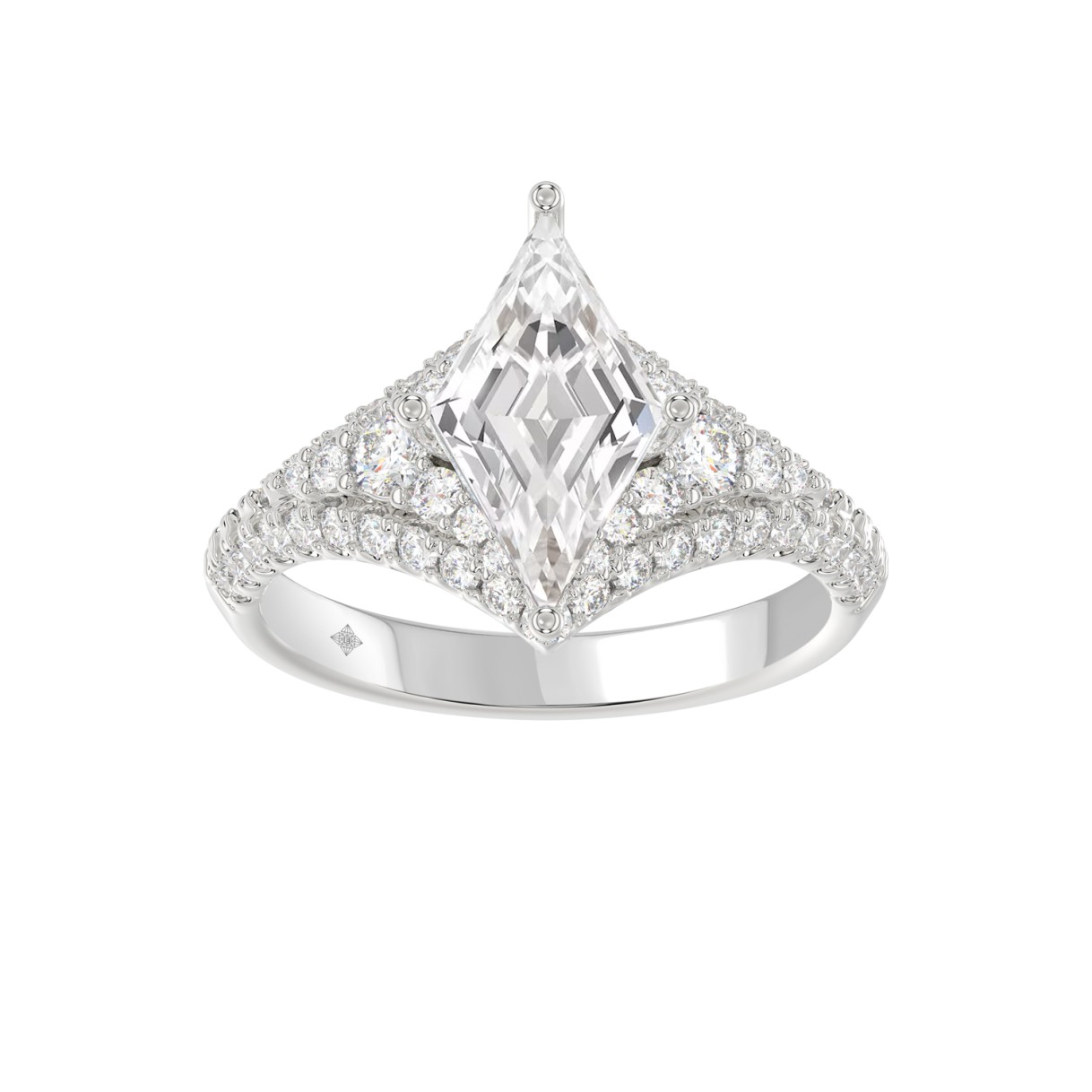 14K WHITE GOLD 3 3/4CT ROUND/PRINCESS DIAMOND LADIES RING 1 14K WHITE GOLD 3 3/4CT ROUND/PRINCESS DIAMOND LADIES RING - Image 1