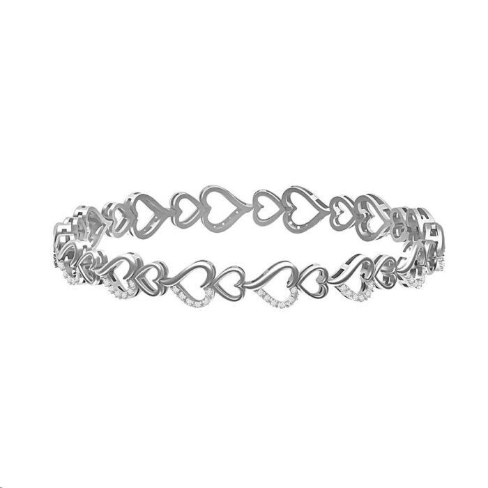 LADIES BRACELET 0.10CT ROUND DIAMOND STERLING SILVER WHITE - Image 1