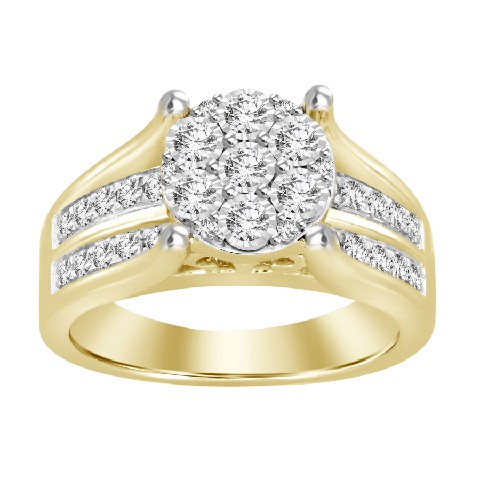 LADIES RING 0.50CT ROUND DIAMOND 10K YELLOW GOLD - Image 1