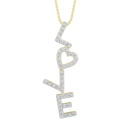 LADIES PENDANT WITH CHAIN 0.20CT ROUND DIAMOND 10K YELLOW GOLD