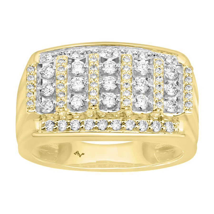 MEN'S BAND 1.00CT ROUND DIAMOND 10K YELLOW GOLD - Image 1