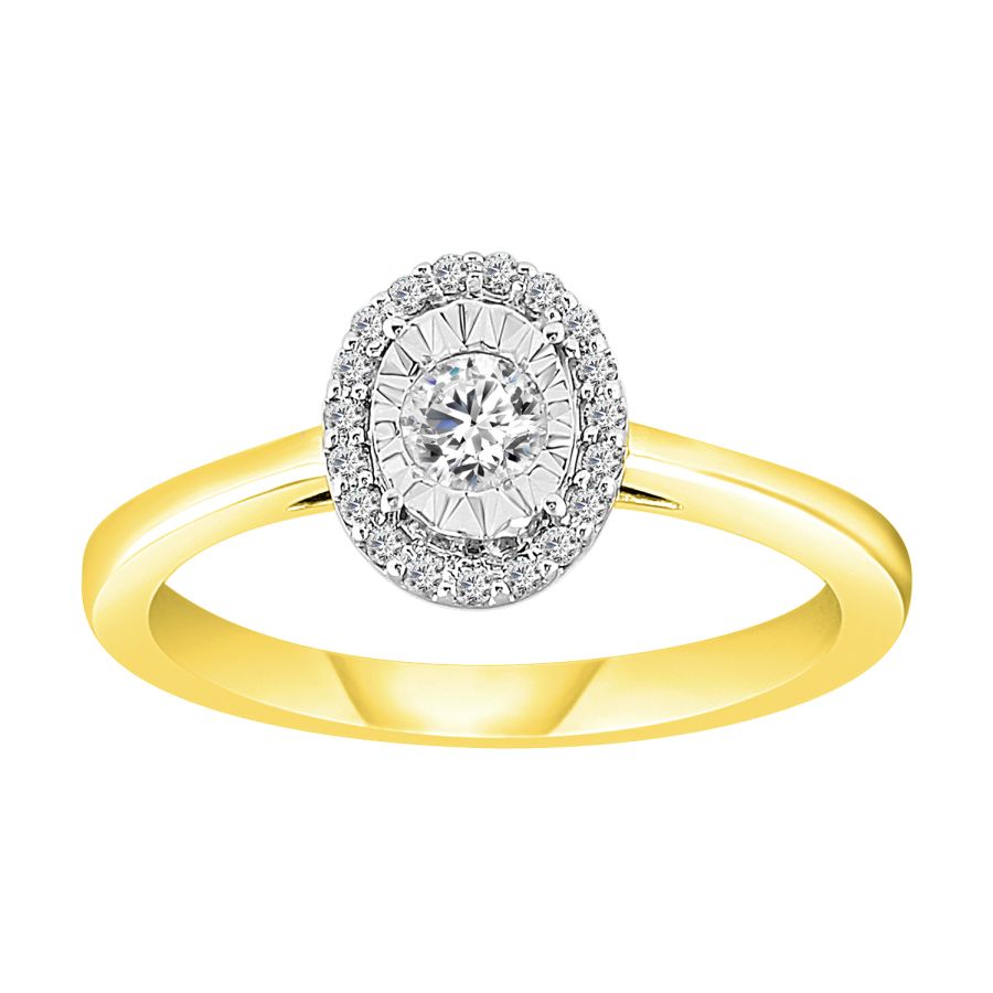 LADIES RING 0.25CT ROUND DIAMOND 10K YELLOW GOLD - Image 1