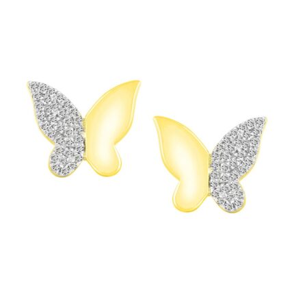 LADIES EARRINGS 0.20CT ROUND DIAMOND 10K YELLOW GOLD