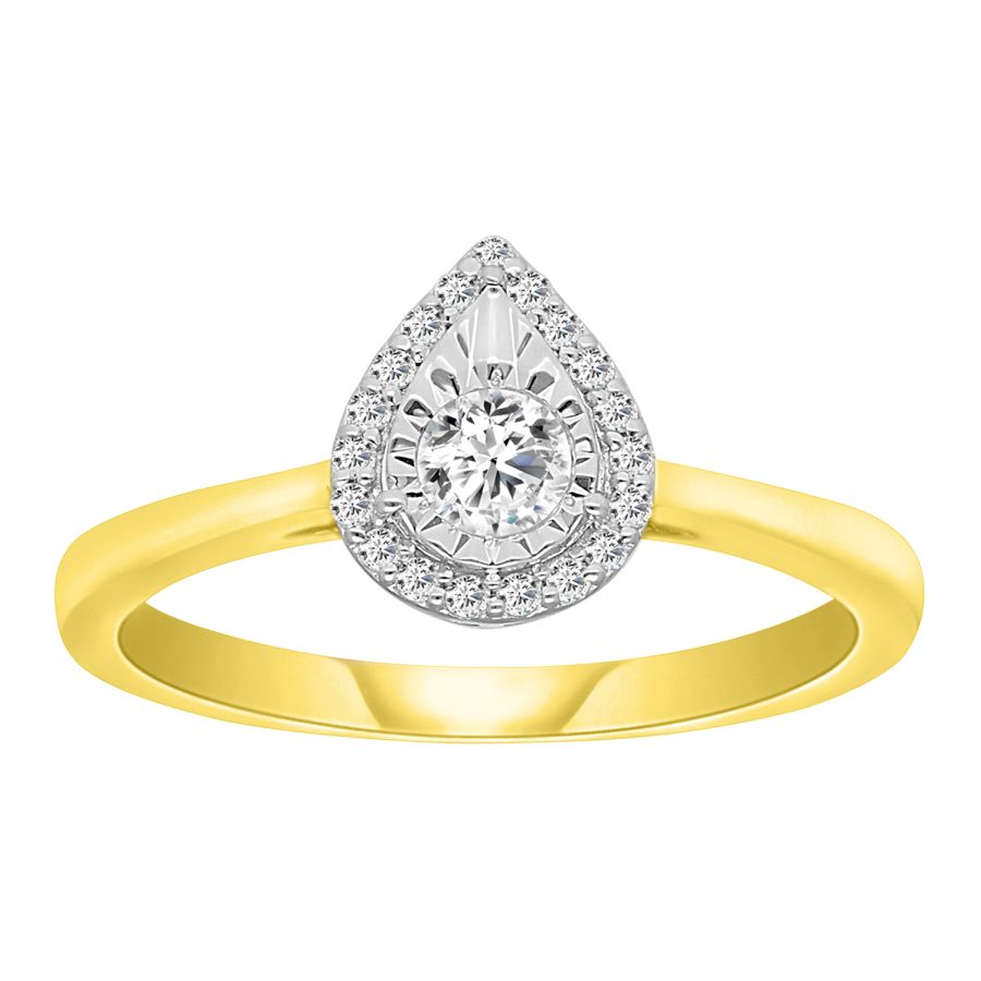 LADIES RING 0.25CT ROUND DIAMOND 10K YELLOW GOLD - Image 1