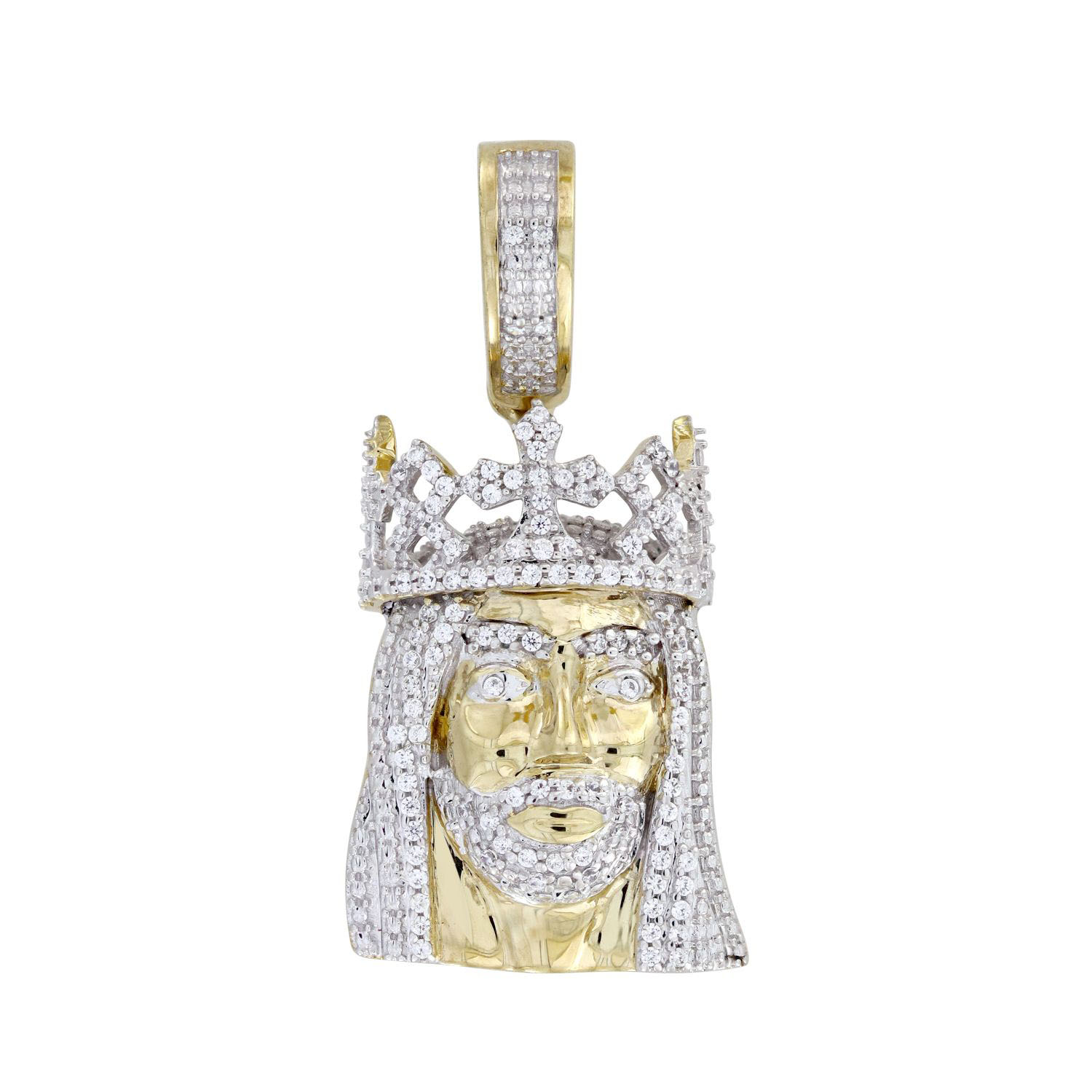 MEN'S CHARM PENDANT 0.20CT ROUND DIAMOND 10K YELLOW GOLD - Image 1