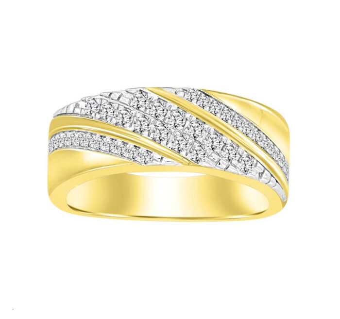 MEN'S BAND 0.50CT ROUND DIAMOND 14K YELLOW GOLD (SI QUALITY) - Image 1