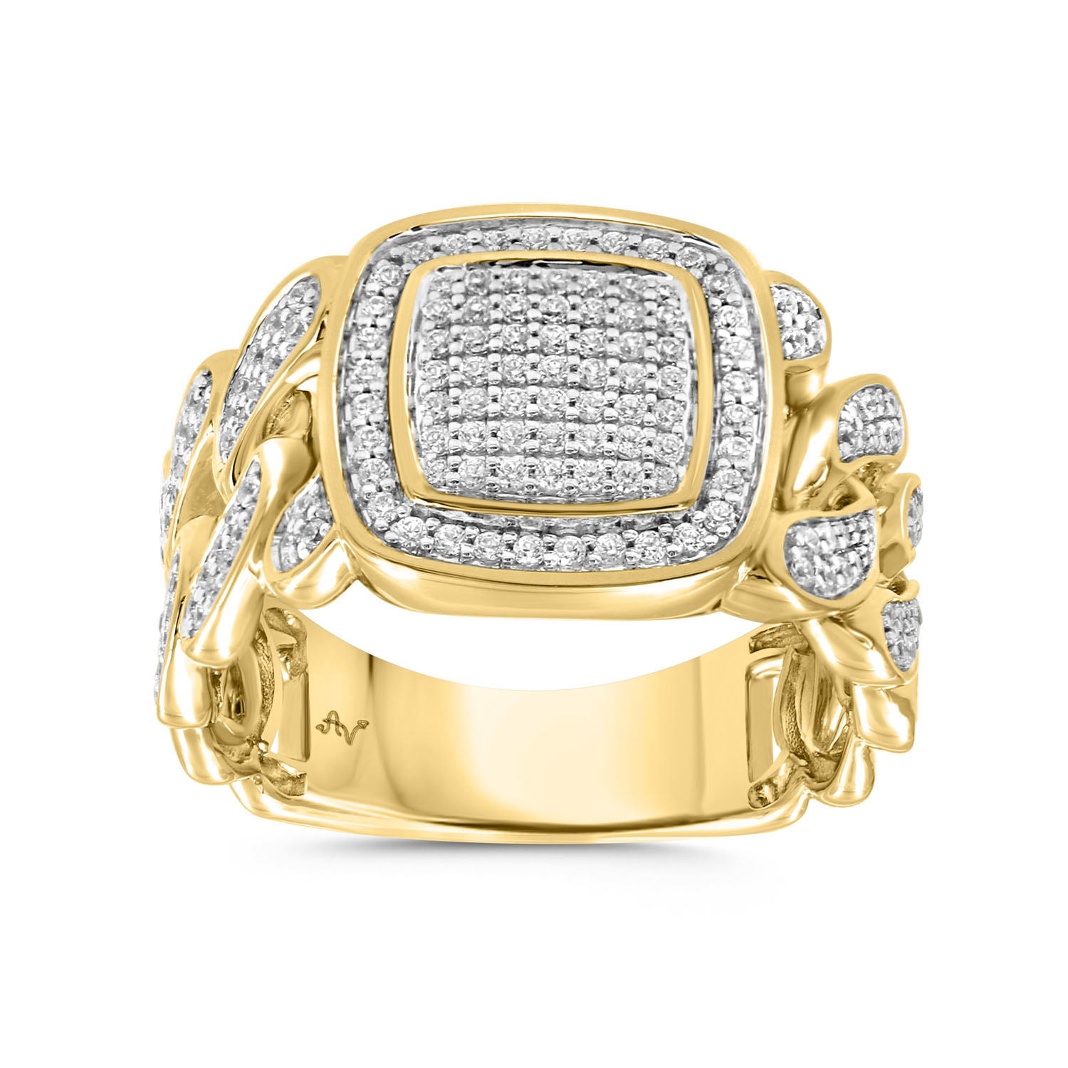 MEN'S  RING 0.75CT ROUND DIAMOND 10K YELLOW GOLD - Image 1