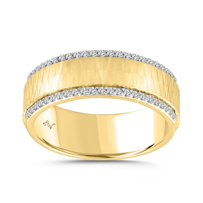 MEN'S BAND 0.33CT ROUND DIAMOND 14K YELLOW GOLD - Image 1