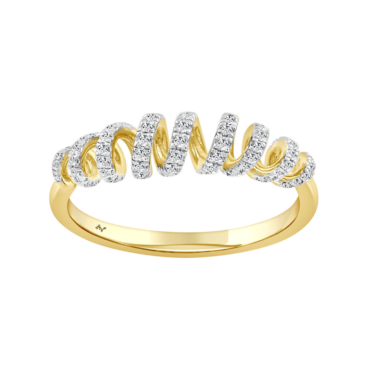 LADIES RING 0.25CT ROUND DIAMOND 10K YELLOW GOLD - Image 1
