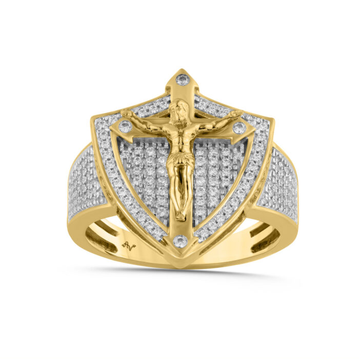 MEN'S RING 0.50CT ROUND DIAMOND 10K YELLOW GOLD - Image 1