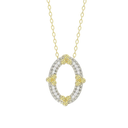 LADIES PENDANT WITH CHAIN 0.25CT ROUND DIAMOND 10K YELLOW GOLD
