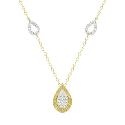 LADIES NECKLACE 0.25CT ROUND DIAMOND 10K YELLOW GOLD