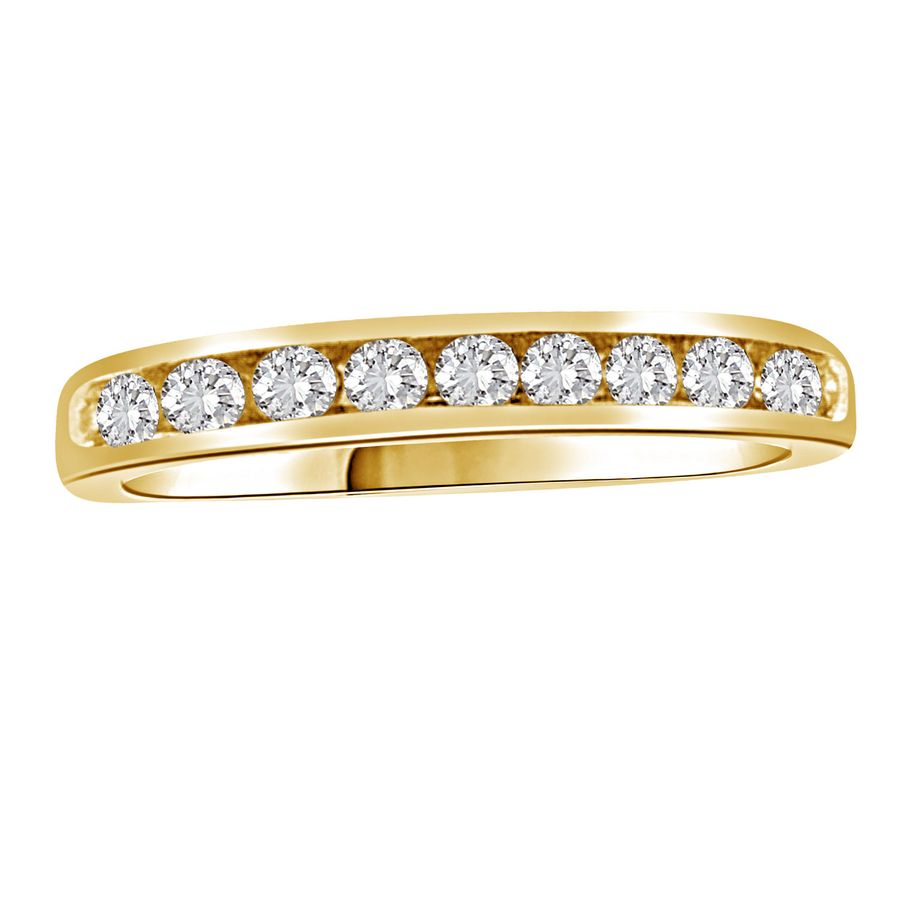 LADIES BAND 0.33CT ROUND DIAMOND 14K YELLOW GOLD (SI QUALITY) - Image 1