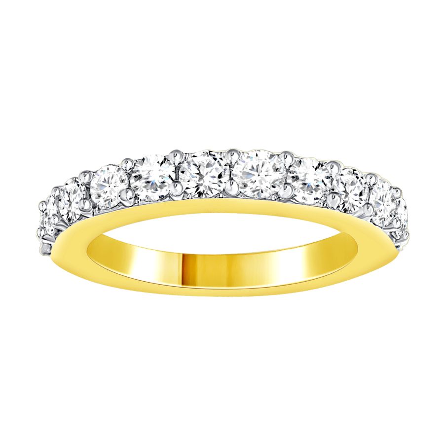 LADIES BAND 1.00CT ROUND DIAMOND 14K YELLOW GOLD - Image 1