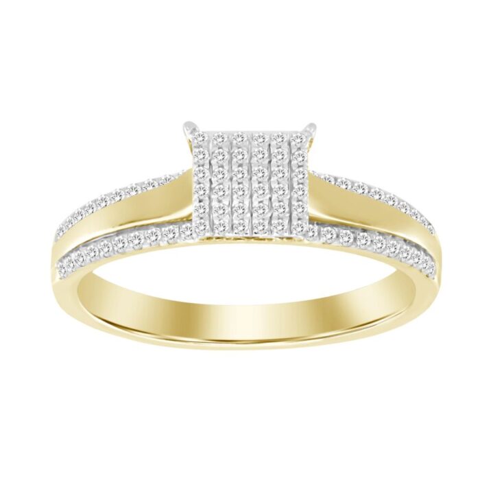LADIES RING 0.20CT ROUND DIAMOND 10K YELLOW GOLD - Image 1