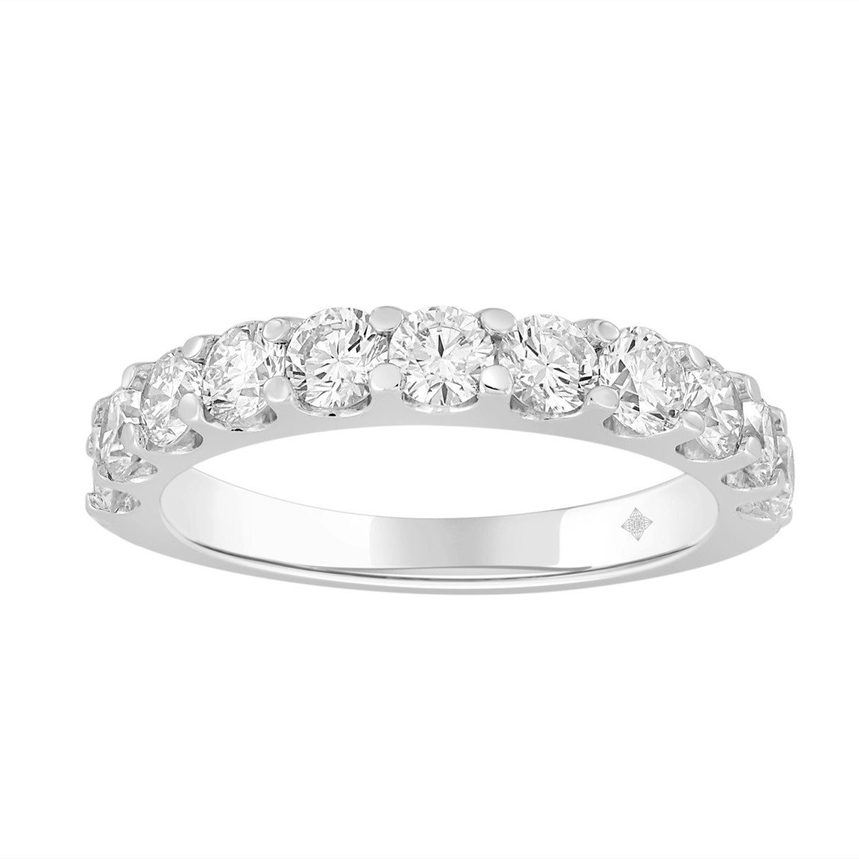 LADIES BAND 2CT ROUND DIAMOND 14K WHITE GOLD - Image 1