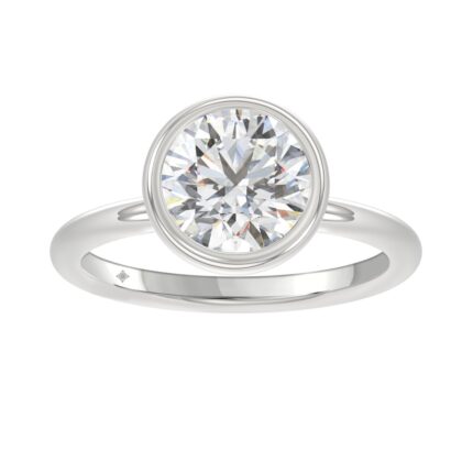 LADIES SOLITAIRE RING 3CT ROUND DIAMOND 14K WHITE GOLD (CENTER STONE ROUND DIAMOND 3CT )